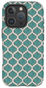 Turquoise Tile Pattern - Phone Case