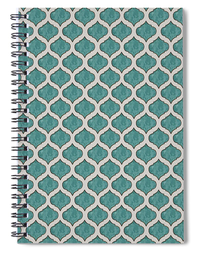 Turquoise Tile Pattern - Spiral Notebook