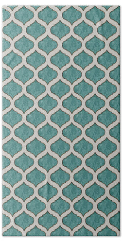 Turquoise Tile Pattern - Beach Towel