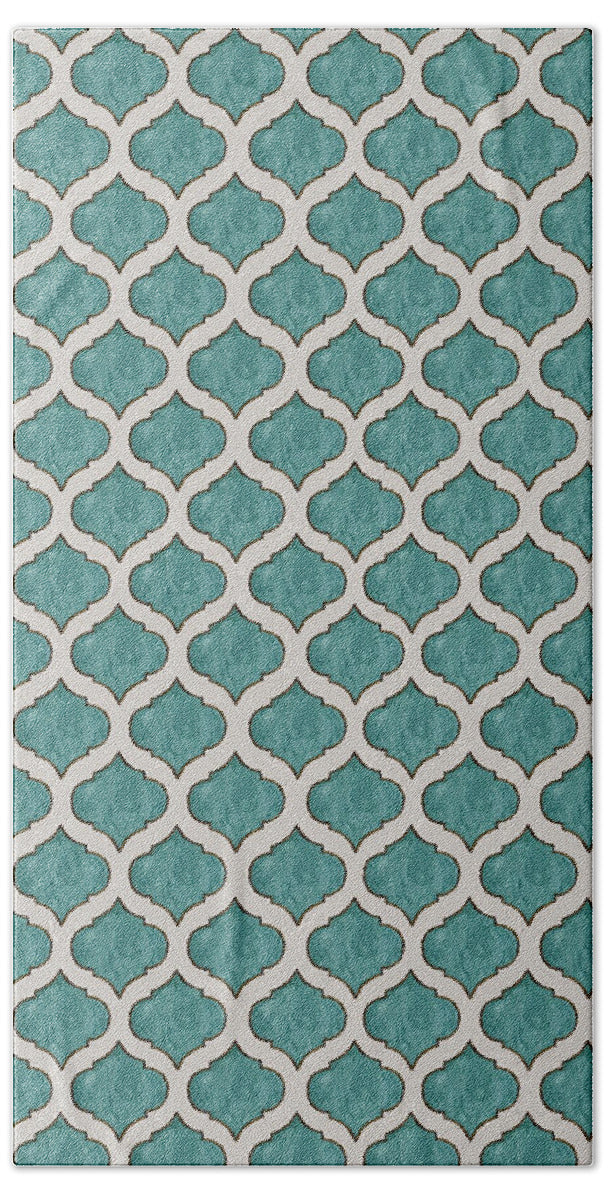 Turquoise Tile Pattern - Beach Towel