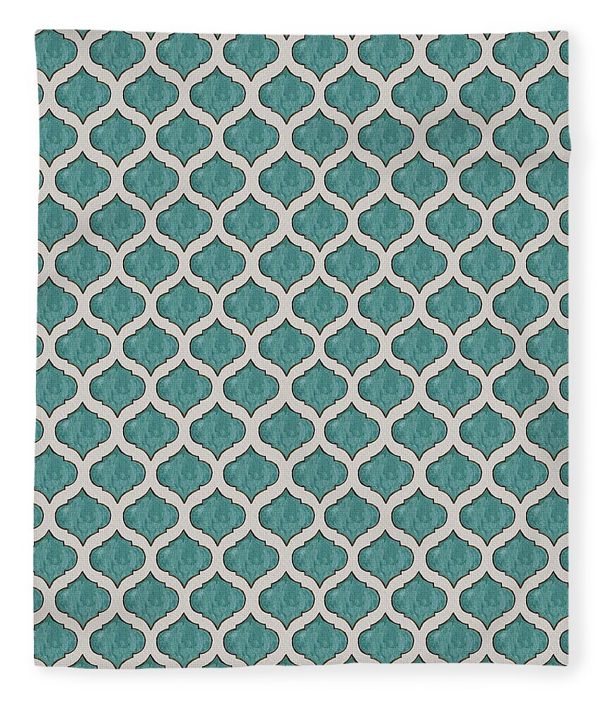 Turquoise Tile Pattern - Blanket