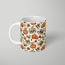 Load image into Gallery viewer, Pumpkin and Fall Flowers Pattern  - Mug