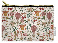 Load image into Gallery viewer, Vintage Valentine&#39;s Pattern - Zip Pouch