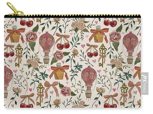 Vintage Valentine's Pattern - Zip Pouch