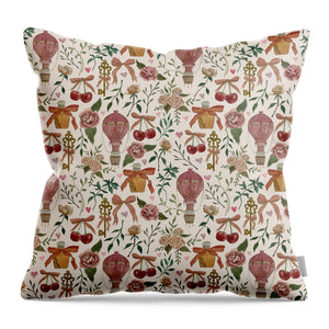 Vintage Valentine's Pattern - Throw Pillow