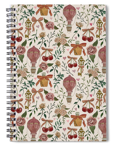 Vintage Valentine's Pattern - Spiral Notebook