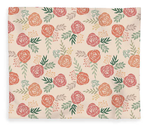 Warm Floral Pattern - Blanket