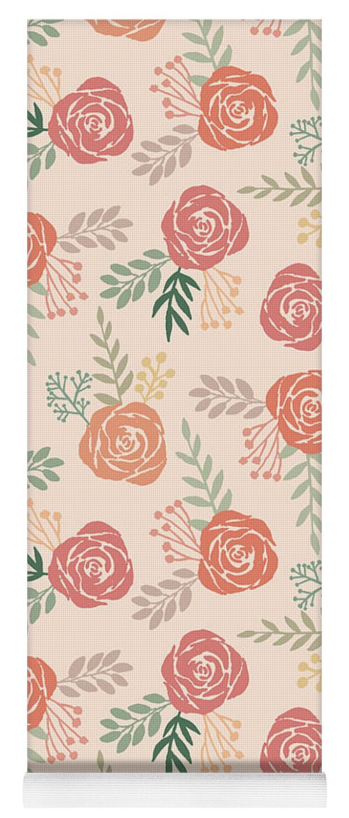 Warm Floral Pattern - Yoga Mat