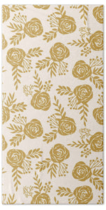 Warm Gold Floral Pattern - Beach Towel