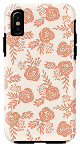 Warm Orange Floral Pattern - Phone Case