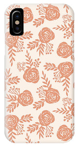 Warm Orange Floral Pattern - Phone Case