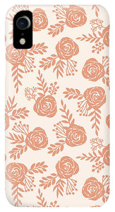 Warm Orange Floral Pattern - Phone Case