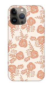 Warm Orange Floral Pattern - Phone Case