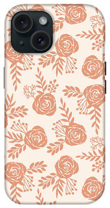 Warm Orange Floral Pattern - Phone Case