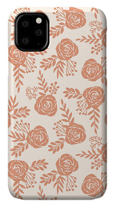 Warm Orange Floral Pattern - Phone Case