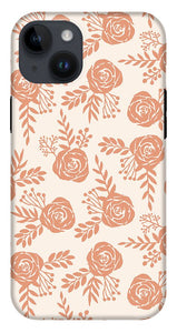 Warm Orange Floral Pattern - Phone Case