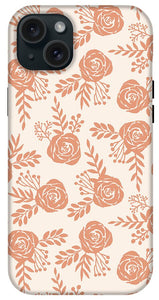 Warm Orange Floral Pattern - Phone Case
