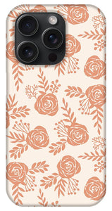 Warm Orange Floral Pattern - Phone Case