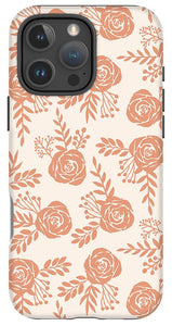 Warm Orange Floral Pattern - Phone Case