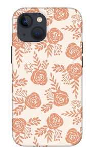 Warm Orange Floral Pattern - Phone Case