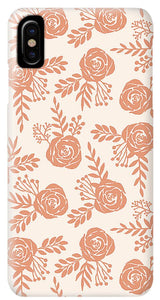 Warm Orange Floral Pattern - Phone Case