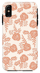 Warm Orange Floral Pattern - Phone Case