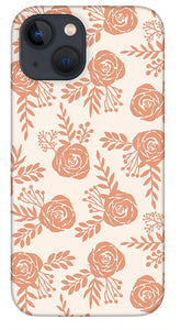 Warm Orange Floral Pattern - Phone Case