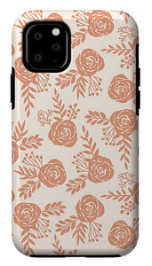 Warm Orange Floral Pattern - Phone Case