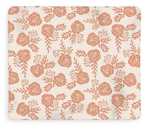 Warm Orange Floral Pattern - Blanket