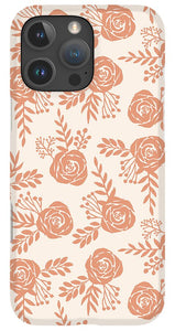 Warm Orange Floral Pattern - Phone Case