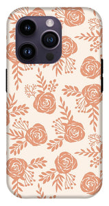 Warm Orange Floral Pattern - Phone Case