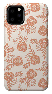 Warm Orange Floral Pattern - Phone Case