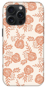 Warm Orange Floral Pattern - Phone Case