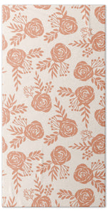 Warm Orange Floral Pattern - Beach Towel