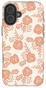 Warm Orange Floral Pattern - Phone Case
