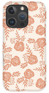 Warm Orange Floral Pattern - Phone Case