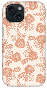 Warm Orange Floral Pattern - Phone Case