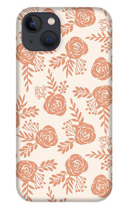 Warm Orange Floral Pattern - Phone Case