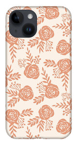 Warm Orange Floral Pattern - Phone Case