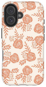 Warm Orange Floral Pattern - Phone Case