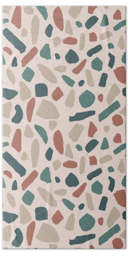 Warm Terrazzo Pattern - Beach Towel