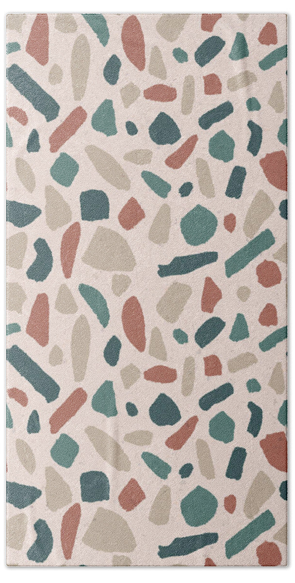 Warm Terrazzo Pattern - Beach Towel