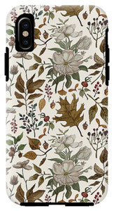 Watercolor Fall Leaves and Flowers Pattern - Phone Case