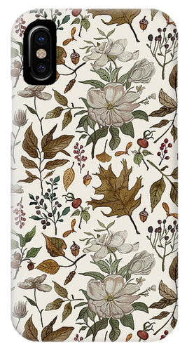 Watercolor Fall Leaves and Flowers Pattern - Phone Case