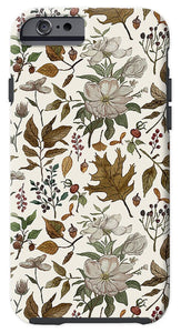 Watercolor Fall Leaves and Flowers Pattern - Phone Case