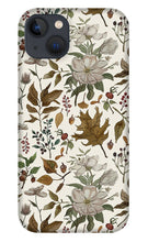 Load image into Gallery viewer, Watercolor Fall Leaves and Flowers Pattern - Phone Case