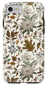 Watercolor Fall Leaves and Flowers Pattern - Phone Case