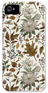 Watercolor Fall Leaves and Flowers Pattern - Phone Case