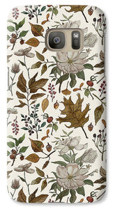 Watercolor Fall Leaves and Flowers Pattern - Phone Case