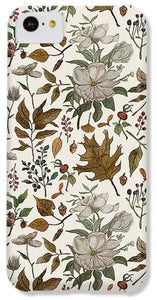 Watercolor Fall Leaves and Flowers Pattern - Phone Case